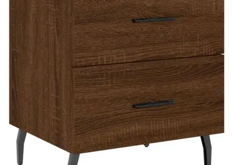 Noptiere, 2 buc., stejar maro, 40x35x47,5 cm, lemn compozit - 5/5