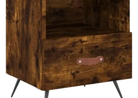 Noptiere, 2 buc., stejar fumuriu, 40x35x47,5 cm, lemn compozit - 5/5