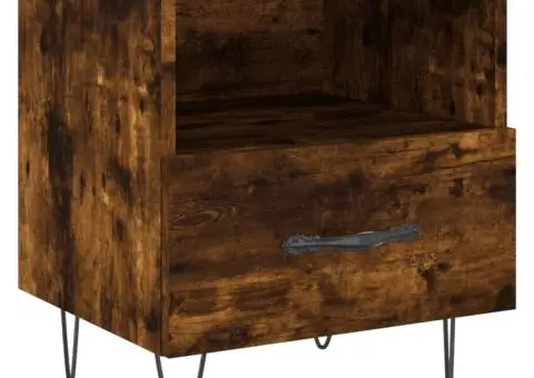 Noptieră, stejar fumuriu, 40x35x47,5 cm, lemn compozit - 2/5