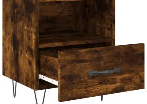 Noptieră, stejar fumuriu, 40x35x47,5 cm, lemn compozit - 3/5