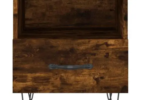 Noptieră, stejar fumuriu, 40x35x47,5 cm, lemn compozit - 4/5