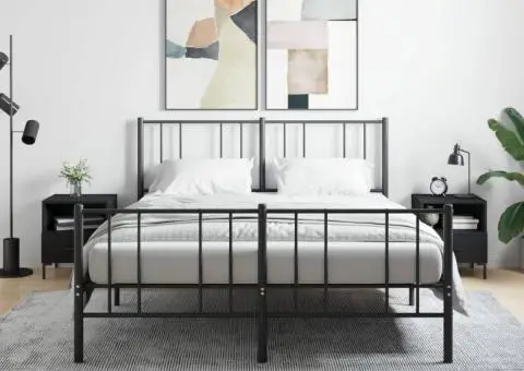 Noptiere, 2 buc., negru, 40x35x47,5 cm, lemn compozit - 1/5