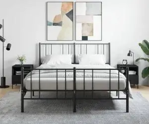 vidaXL Noptiere, 2 buc., negru, 40x35x47,5 cm, lemn compozit