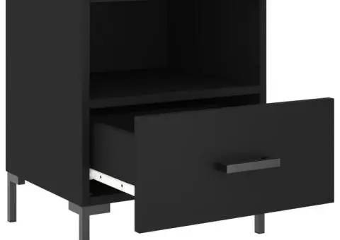 Noptiere, 2 buc., negru, 40x35x47,5 cm, lemn compozit - 5/5