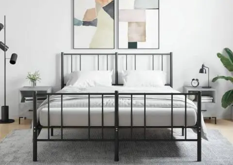 Noptiere, 2 buc., gri beton, 40x35x47,5 cm, lemn compozit - 1/5