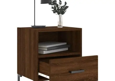 Noptiere, 2 buc., stejar maro, 40x35x47,5 cm, lemn compozit - 3/5