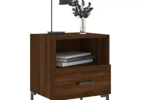 Noptiere, 2 buc., stejar maro, 40x35x47,5 cm, lemn compozit - 4/5