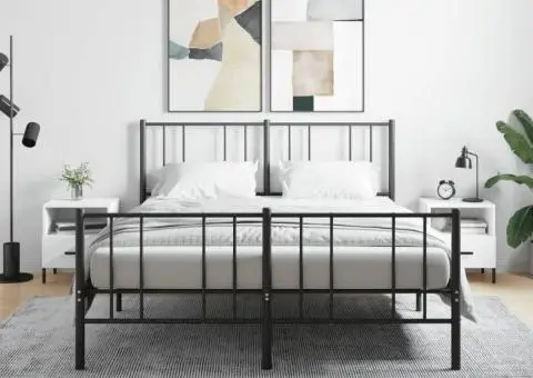 Noptiere, 2 buc., alb, 40x35x47,5 cm, lemn compozit - 1/5