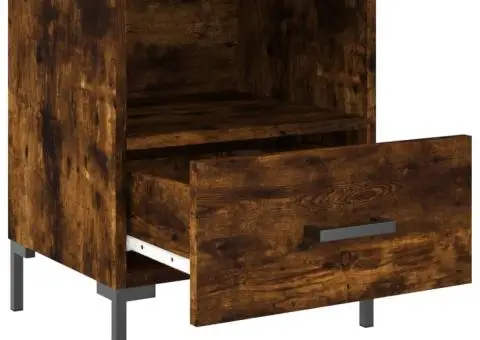 Noptiere, 2 buc., stejar fumuriu, 40x35x47,5 cm, lemn compozit - 5/5