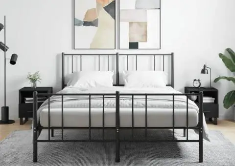 Noptiere, 2 buc., negru, 40x35x47,5 cm, lemn compozit - 1/5