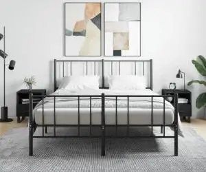 vidaXL Noptiere, 2 buc., negru, 40x35x47,5 cm, lemn compozit