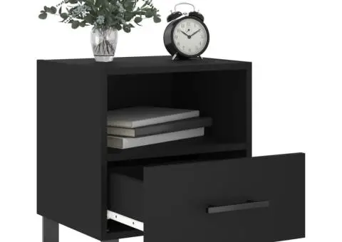 Noptiere, 2 buc., negru, 40x35x47,5 cm, lemn compozit - 3/5