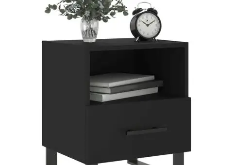 Noptiere, 2 buc., negru, 40x35x47,5 cm, lemn compozit - 4/5