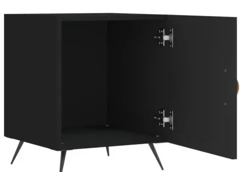 Noptieră, negru, 40x40x50 cm, lemn compozit - 3/5