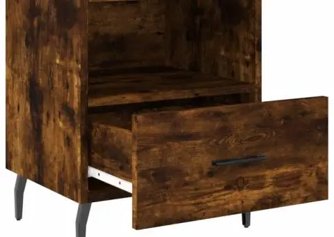 Noptiere, 2 buc., stejar fumuriu, 40x35x47,5 cm, lemn compozit - 5/5