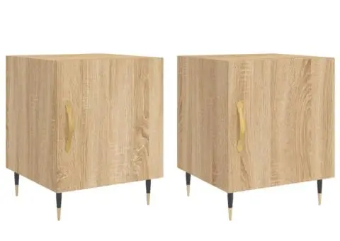 Noptiere, 2 buc., stejar sonoma, 40x40x50 cm, lemn compozit - 2/5