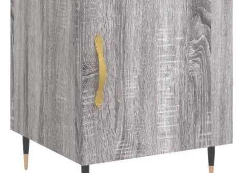 Noptieră, gri sonoma, 40x40x50 cm, lemn compozit - 2/5