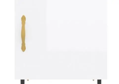 Noptiere, 2 buc., alb extralucios, 40x40x50 cm, lemn compozit - 5/5