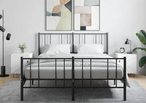 Noptiere, 2 buc., alb, 40x40x50 cm, lemn compozit - 1/5