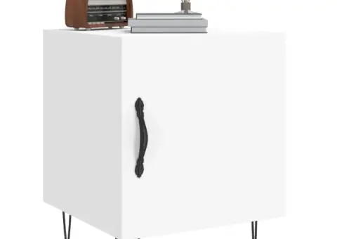 Noptiere, 2 buc., alb, 40x40x50 cm, lemn compozit - 4/5