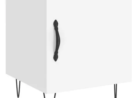 Noptiere, 2 buc., alb, 40x40x50 cm, lemn compozit - 5/5