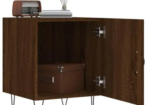 Noptiere, 2 buc., stejar maro, 40x40x50 cm, lemn compozit - 3/5