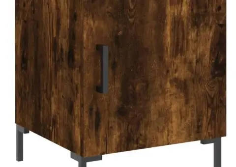 Noptiere, 2 buc., stejar fumuriu, 40x40x50 cm, lemn compozit - 3/5