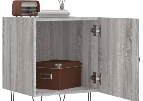 Noptiere, 2 buc., gri sonoma, 40x40x50 cm, lemn compozit - 3/5