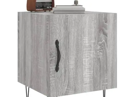 Noptiere, 2 buc., gri sonoma, 40x40x50 cm, lemn compozit - 4/5