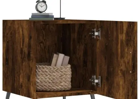 Noptieră, stejar fumuriu, 40x40x50 cm, lemn compozit - 3/5