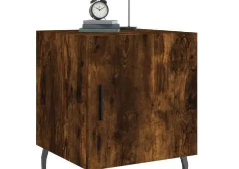 Noptieră, stejar fumuriu, 40x40x50 cm, lemn compozit - 4/5