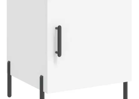 Noptieră, alb, 40x40x50 cm, lemn compozit - 2/5