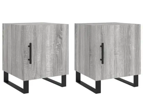 Noptiere, 2 buc., gri sonoma, 40x40x50 cm, lemn compozit - 2/5