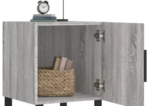 Noptiere, 2 buc., gri sonoma, 40x40x50 cm, lemn compozit - 3/5