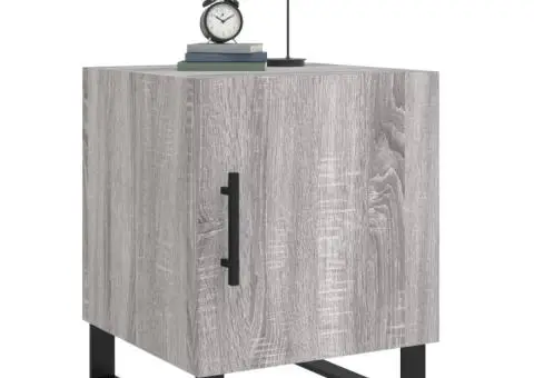 Noptiere, 2 buc., gri sonoma, 40x40x50 cm, lemn compozit - 4/5