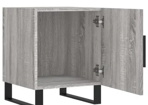 Noptiere, 2 buc., gri sonoma, 40x40x50 cm, lemn compozit - 5/5