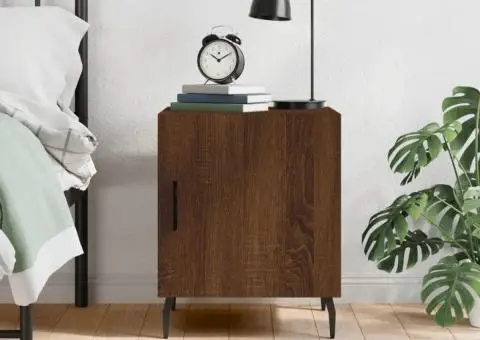 Noptieră, stejar maro, 40x40x50 cm, lemn compozit - 1/5