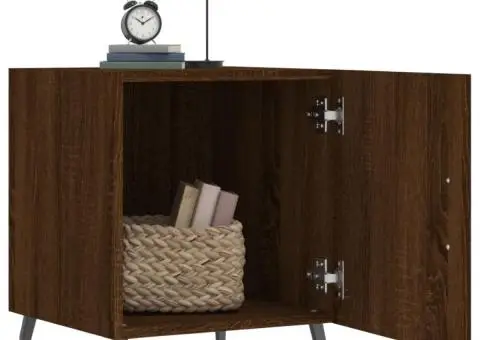 Noptieră, stejar maro, 40x40x50 cm, lemn compozit - 3/5