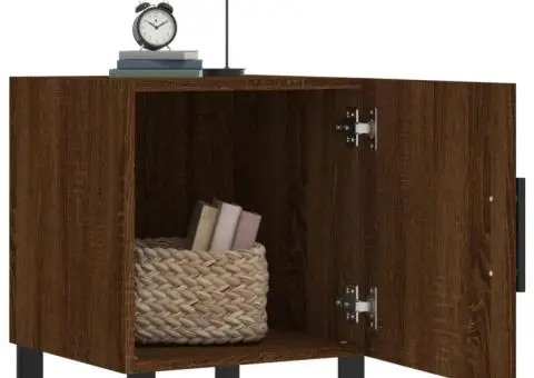 Noptiere, 2 buc., stejar maro, 40x40x50 cm, lemn compozit - 3/5