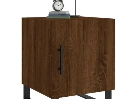 Noptiere, 2 buc., stejar maro, 40x40x50 cm, lemn compozit - 4/5