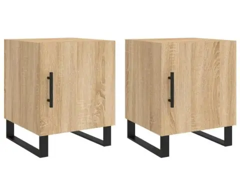 Noptiere, 2 buc., stejar sonoma, 40x40x50 cm, lemn compozit - 2/5