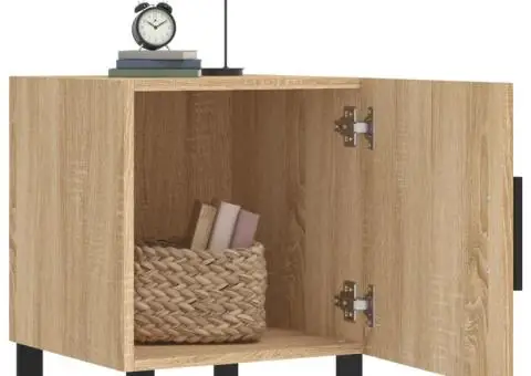 Noptiere, 2 buc., stejar sonoma, 40x40x50 cm, lemn compozit - 3/5