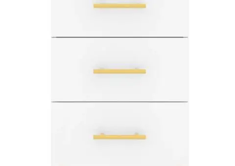 Noptieră, alb, 40x40x66 cm, lemn compozit - 5/5