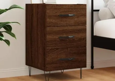 Noptieră, stejar maro, 40x40x66 cm, lemn compozit - 1/5