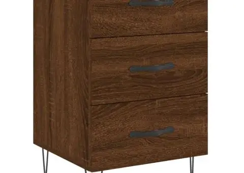 Noptieră, stejar maro, 40x40x66 cm, lemn compozit - 2/5