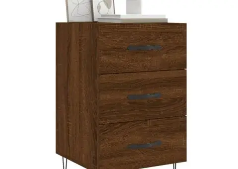 Noptieră, stejar maro, 40x40x66 cm, lemn compozit - 3/5