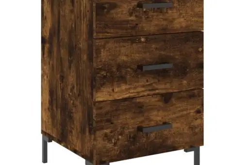 Noptieră, stejar fumuriu, 40x40x66 cm, lemn compozit - 2/5