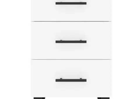 Noptieră, alb, 40x40x66 cm, lemn compozit - 5/5