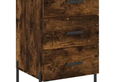 Noptieră, stejar fumuriu, 40x40x66 cm, lemn compozit - 2/5