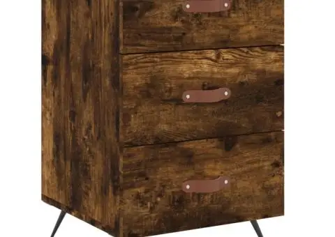 Noptieră, stejar fumuriu, 40x40x66 cm, lemn compozit - 2/5